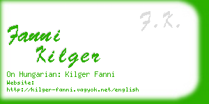 fanni kilger business card